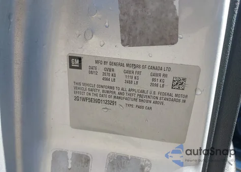 2013 Chevrolet Impala Ls z USA, uszkodzony, nr VIN 2G1WF5E39D1123291